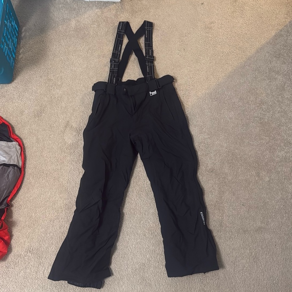 Youth Karbon snow pants with suspenders